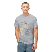 T-Shirt — "Carried When I Couldn't Walk" Angel Baby Footprints Memorial Tee