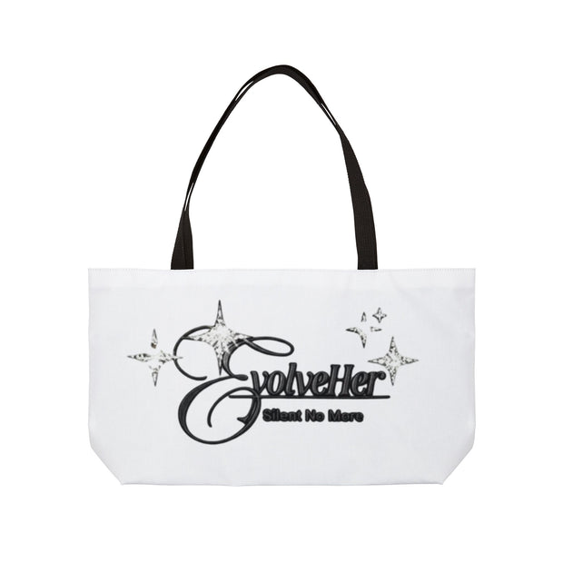 Weekender Tote Bag – EvolveHer 'About No More' Script Tote
