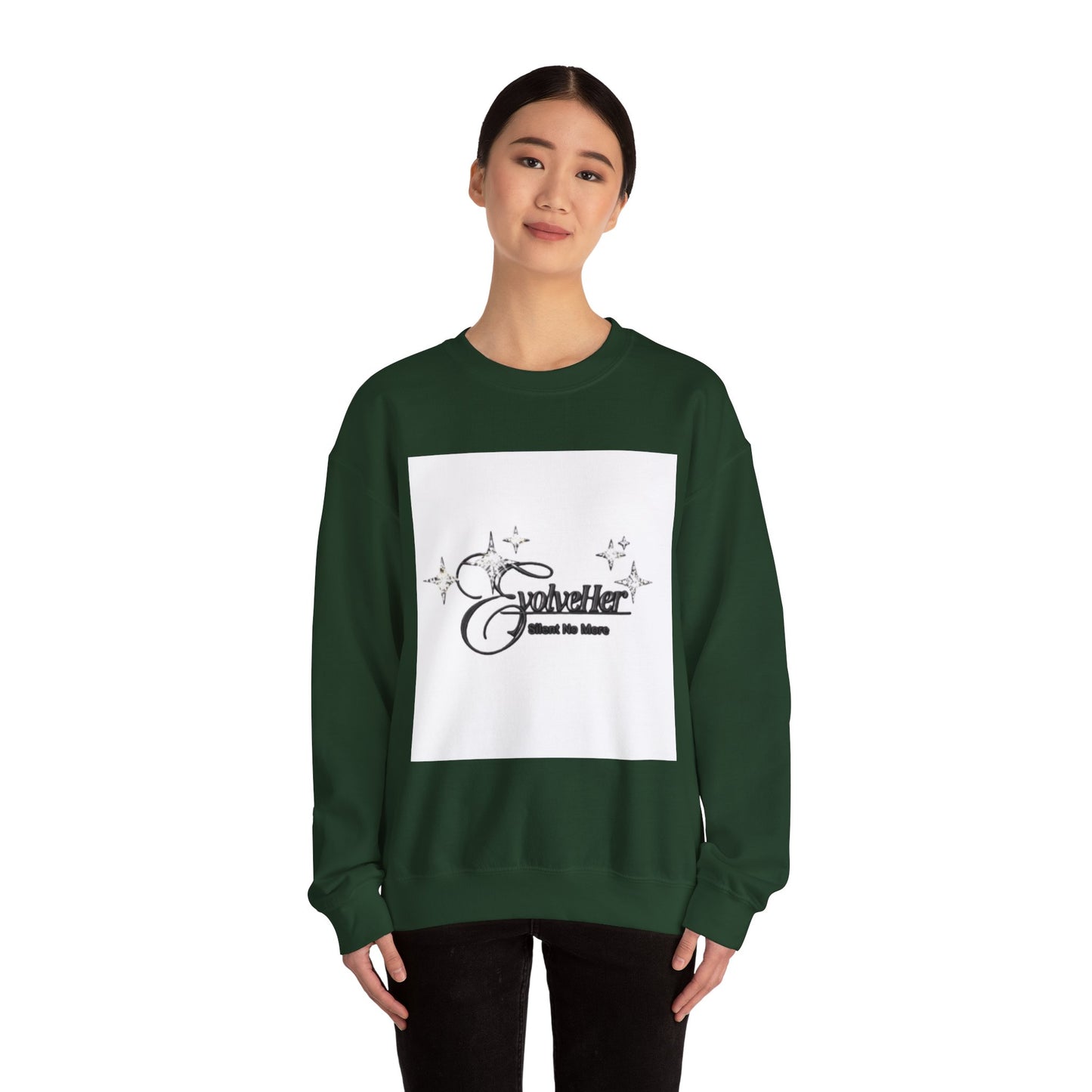 Crewneck Sweatshirt “SolveHer — Silent No More” Feminist Empowerment Logo