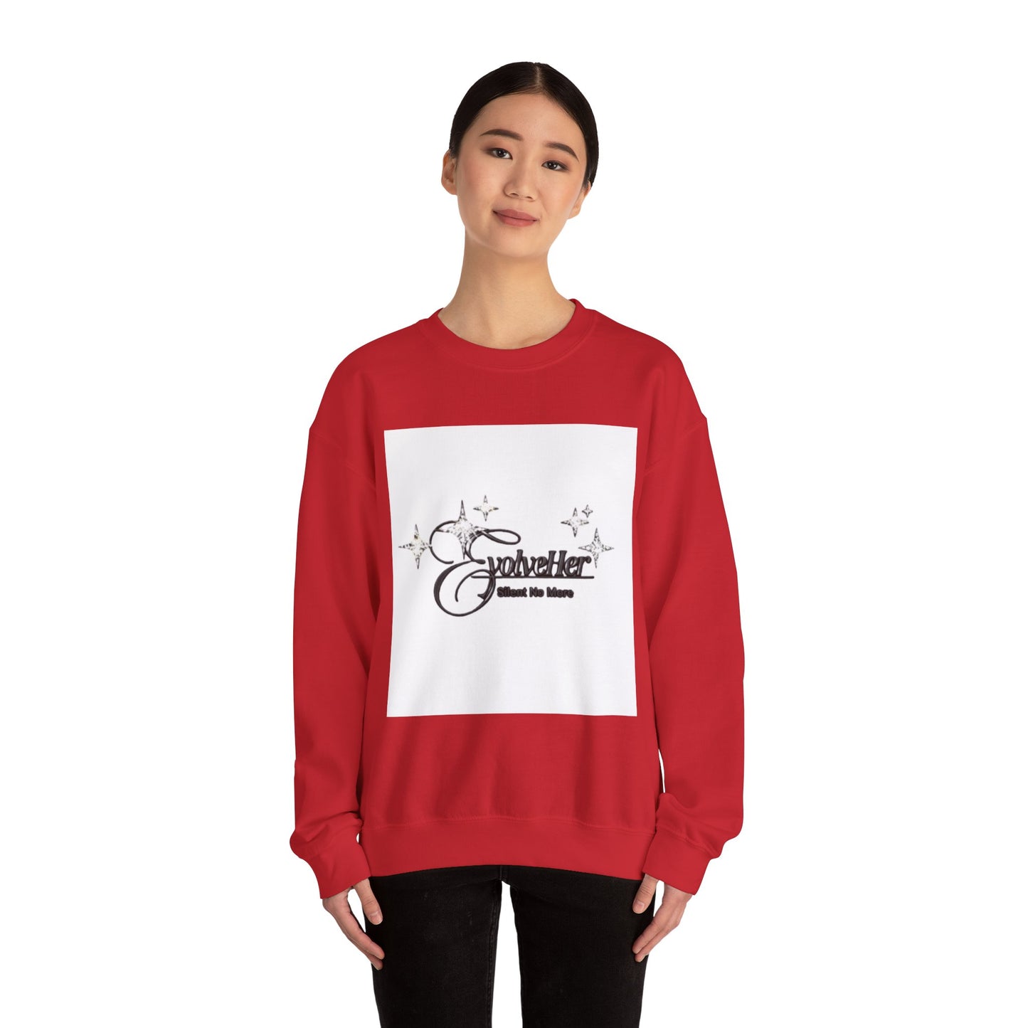 Crewneck Sweatshirt “SolveHer — Silent No More” Feminist Empowerment Logo