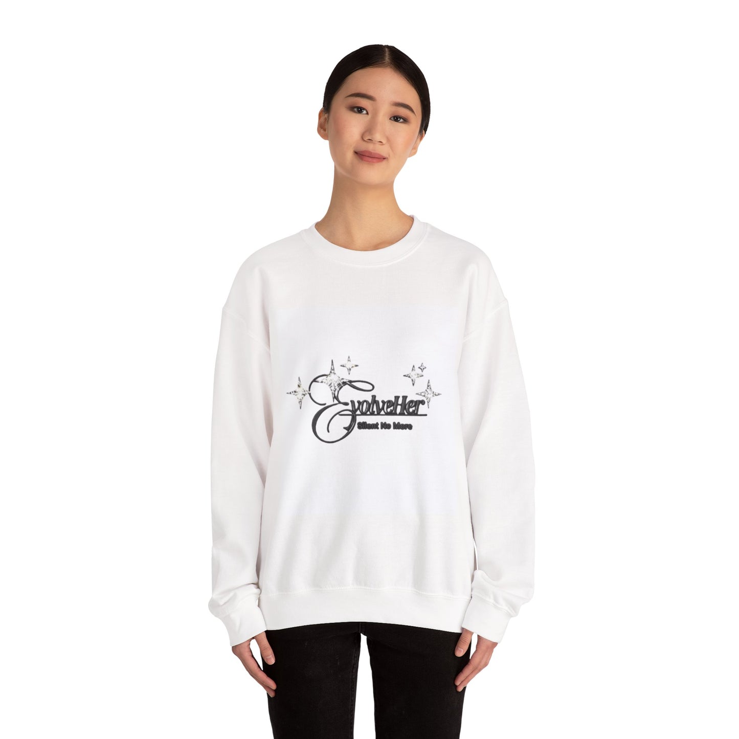 Crewneck Sweatshirt “SolveHer — Silent No More” Feminist Empowerment Logo