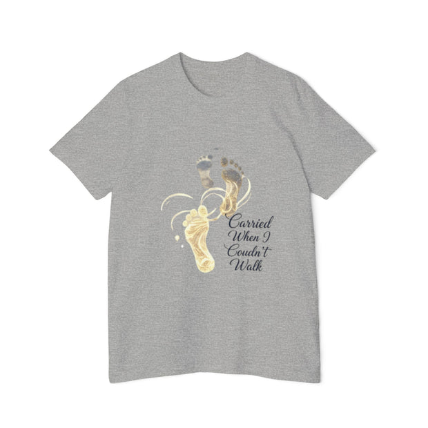 T-Shirt — 'Carried When I Couldn't Walk' Inspirational Footprints Tee