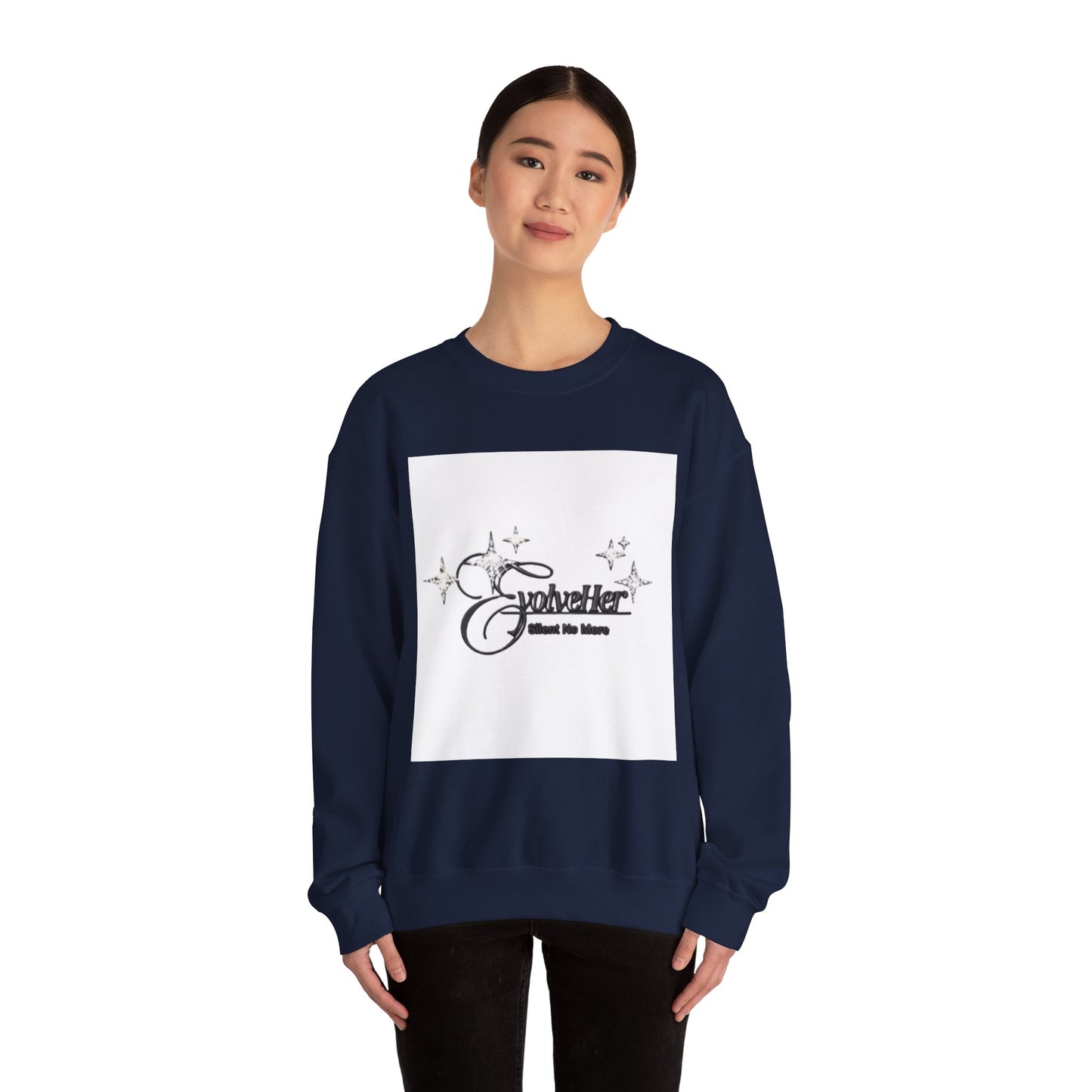 Crewneck Sweatshirt “SolveHer — Silent No More” Feminist Empowerment Logo
