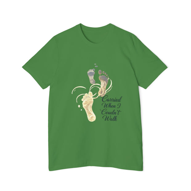 T-Shirt — 'Carried When I Couldn't Walk' Inspirational Footprints Tee