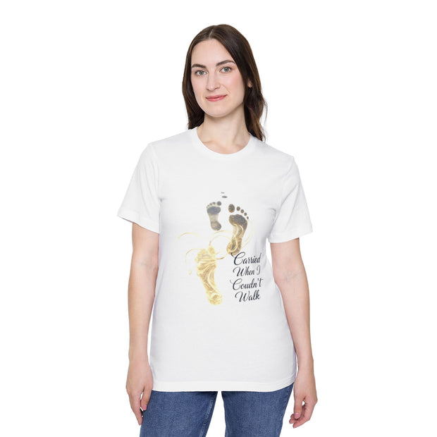 T-Shirt — 'Carried When I Couldn't Walk' Inspirational Footprints Tee