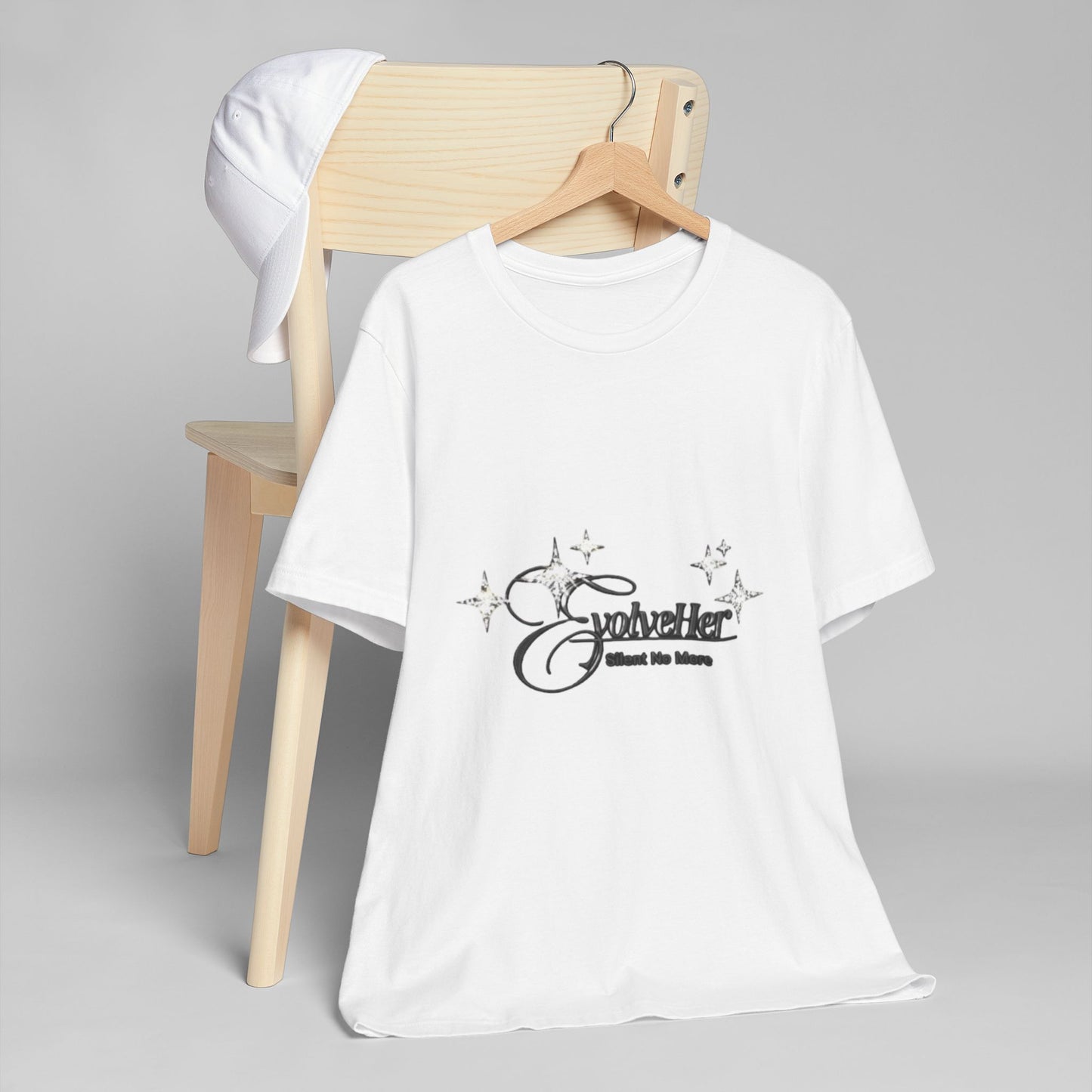 Gothic Sparkle 'GothHer' Graphic Tee — Vintage Script & Stars T-Shirt