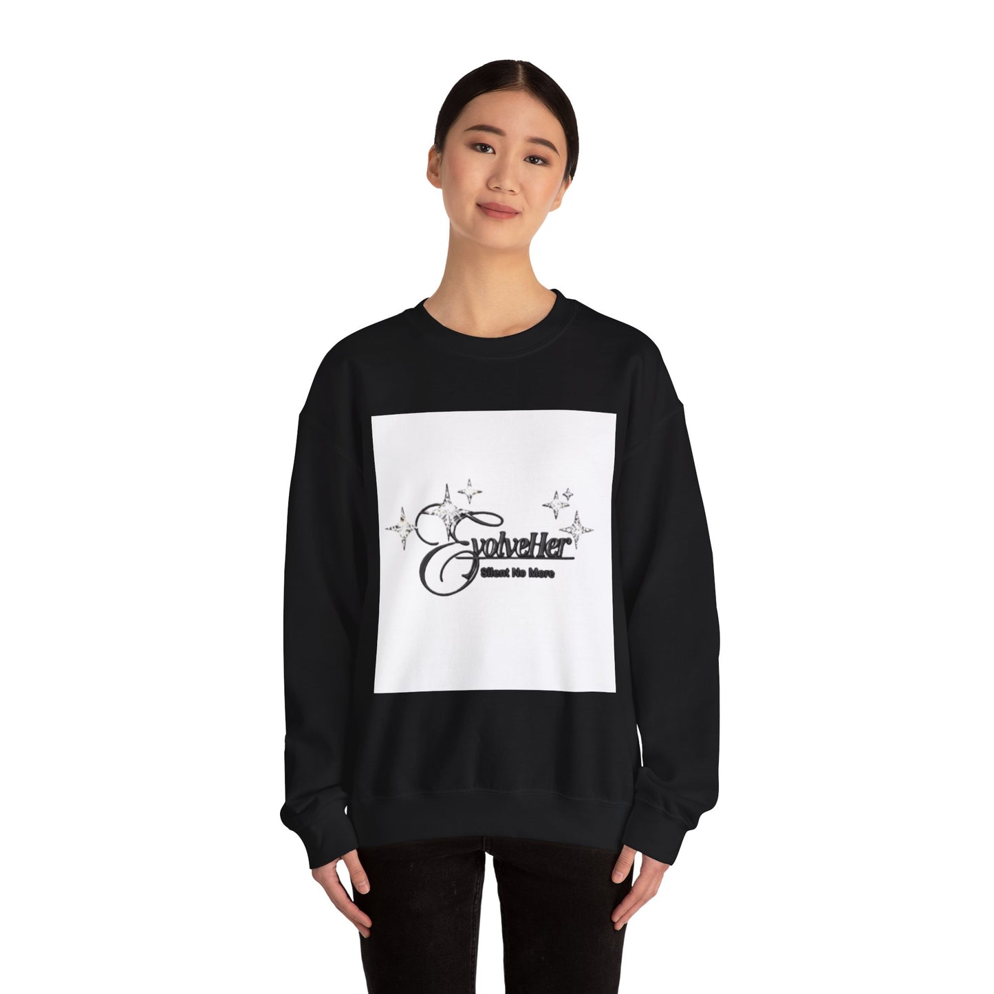 Crewneck Sweatshirt “SolveHer — Silent No More” Feminist Empowerment Logo