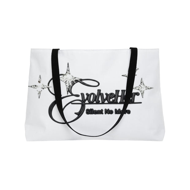 Weekender Tote Bag – EvolveHer 'About No More' Script Tote