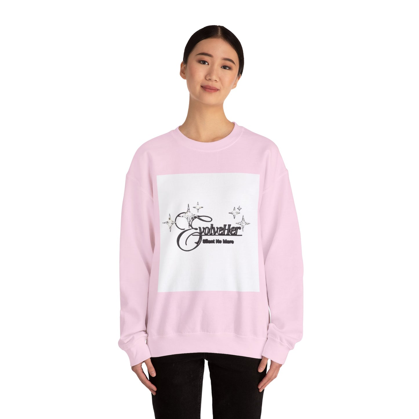Crewneck Sweatshirt “SolveHer — Silent No More” Feminist Empowerment Logo