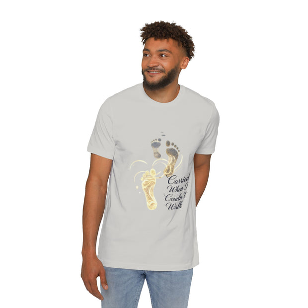 T-Shirt — 'Carried When I Couldn't Walk' Inspirational Footprints Tee
