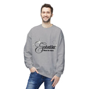 Crewneck Sweatshirt — "Goheller: About No More" Retro Script Graphic