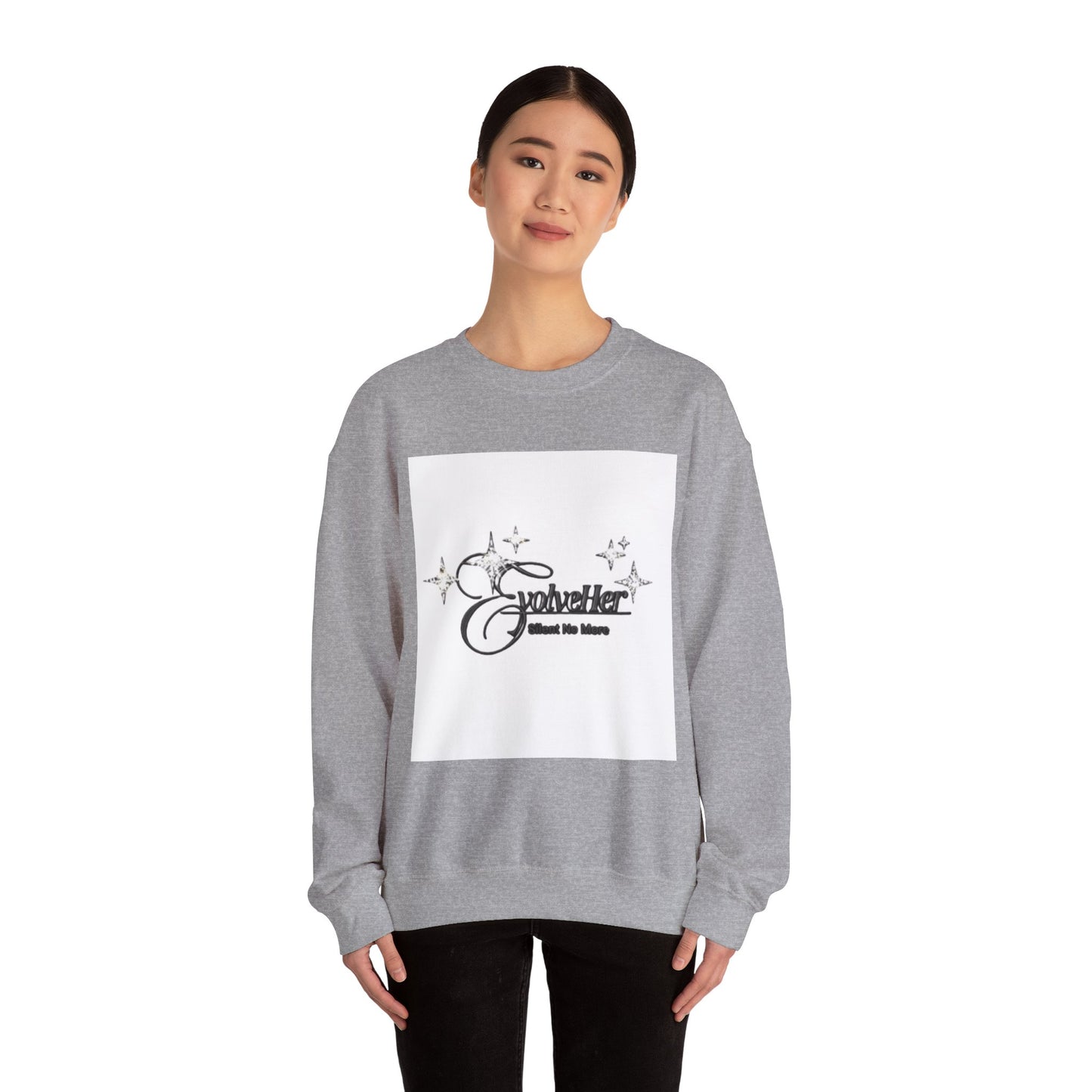 Crewneck Sweatshirt “SolveHer — Silent No More” Feminist Empowerment Logo