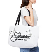 Weekender Tote Bag – EvolveHer 'About No More' Script Tote