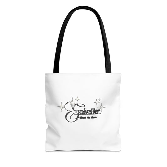 Traveler Tote Bag - 'Where We Roam' Script Design, Lightweight All-Over Print Travel Tote