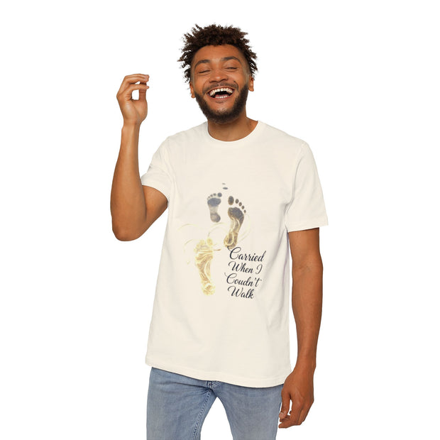 T-Shirt — 'Carried When I Couldn't Walk' Inspirational Footprints Tee