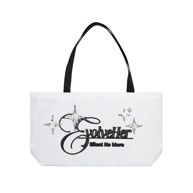 Weekender Tote Bag – EvolveHer 'About No More' Script Tote