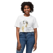 T-Shirt — "Carried When I Couldn't Walk" Angel Baby Footprints Memorial Tee