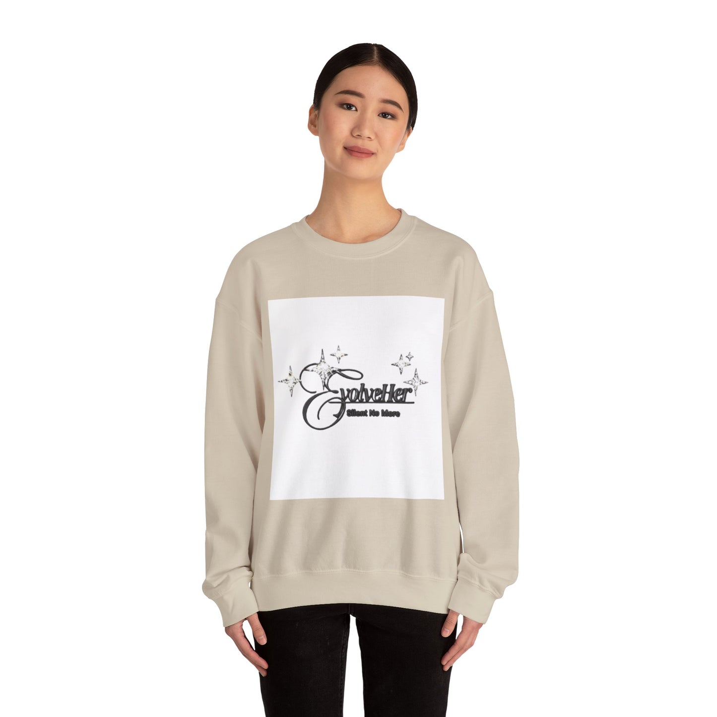 Crewneck Sweatshirt “SolveHer — Silent No More” Feminist Empowerment Logo