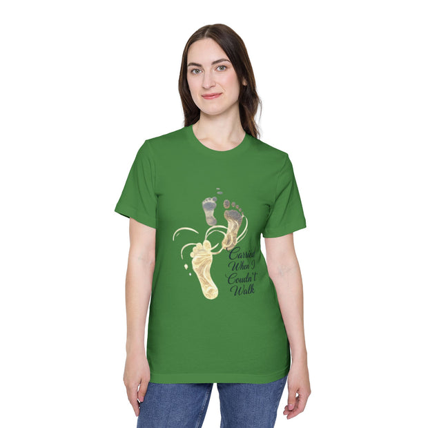 T-Shirt — 'Carried When I Couldn't Walk' Inspirational Footprints Tee