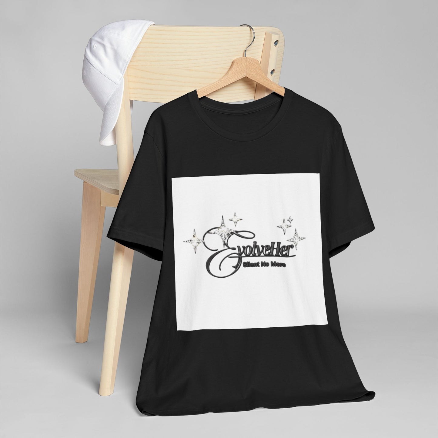 Gothic Sparkle 'GothHer' Graphic Tee — Vintage Script & Stars T-Shirt