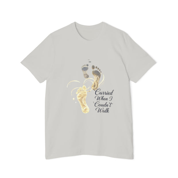 T-Shirt — 'Carried When I Couldn't Walk' Inspirational Footprints Tee
