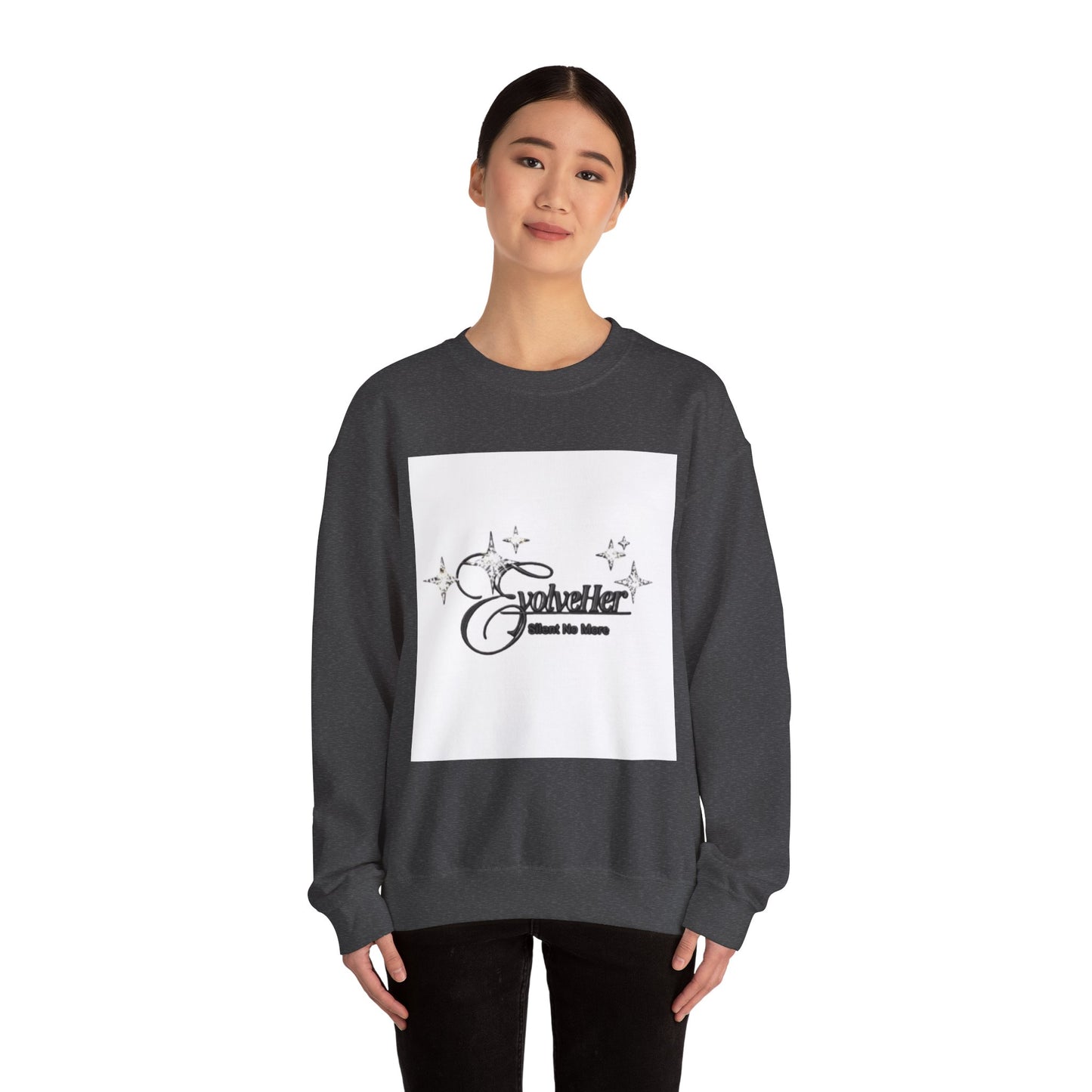 Crewneck Sweatshirt “SolveHer — Silent No More” Feminist Empowerment Logo