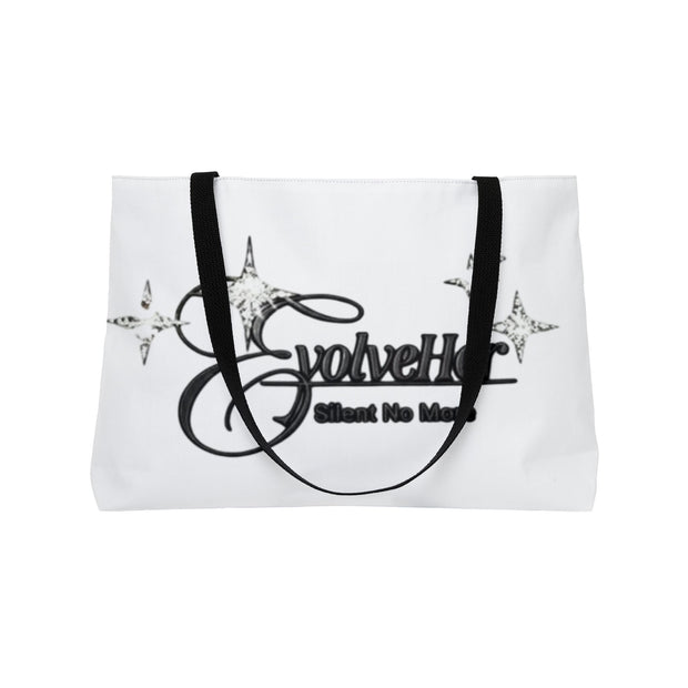 Weekender Tote Bag – EvolveHer 'About No More' Script Tote