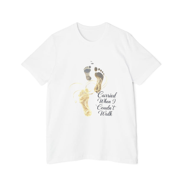 T-Shirt — 'Carried When I Couldn't Walk' Inspirational Footprints Tee